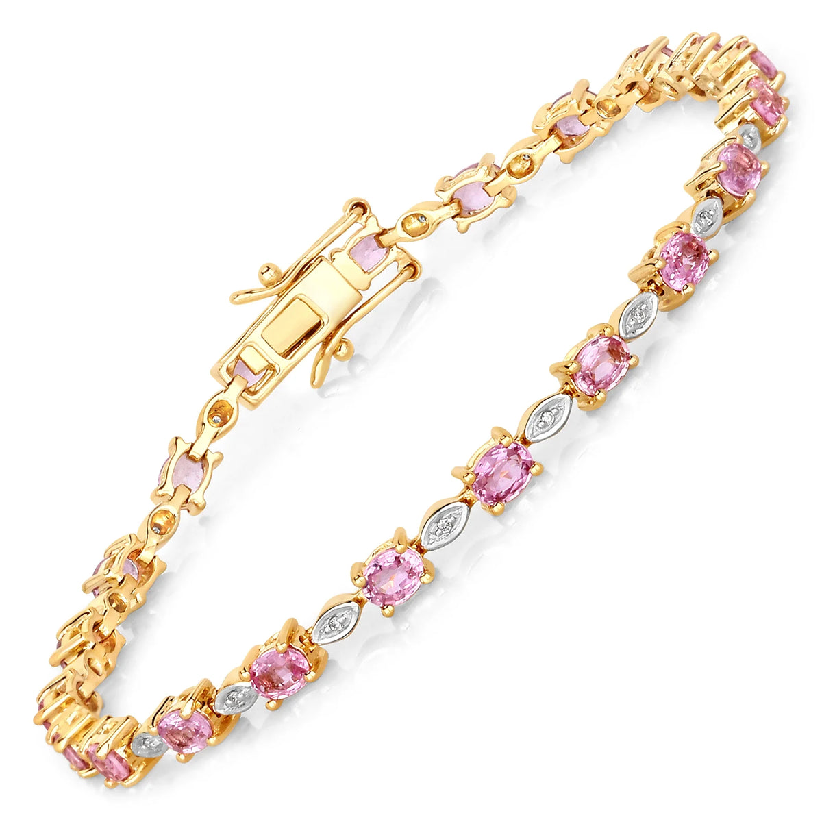 Oval Tennis Bracelet with Diamond Marquise Accents