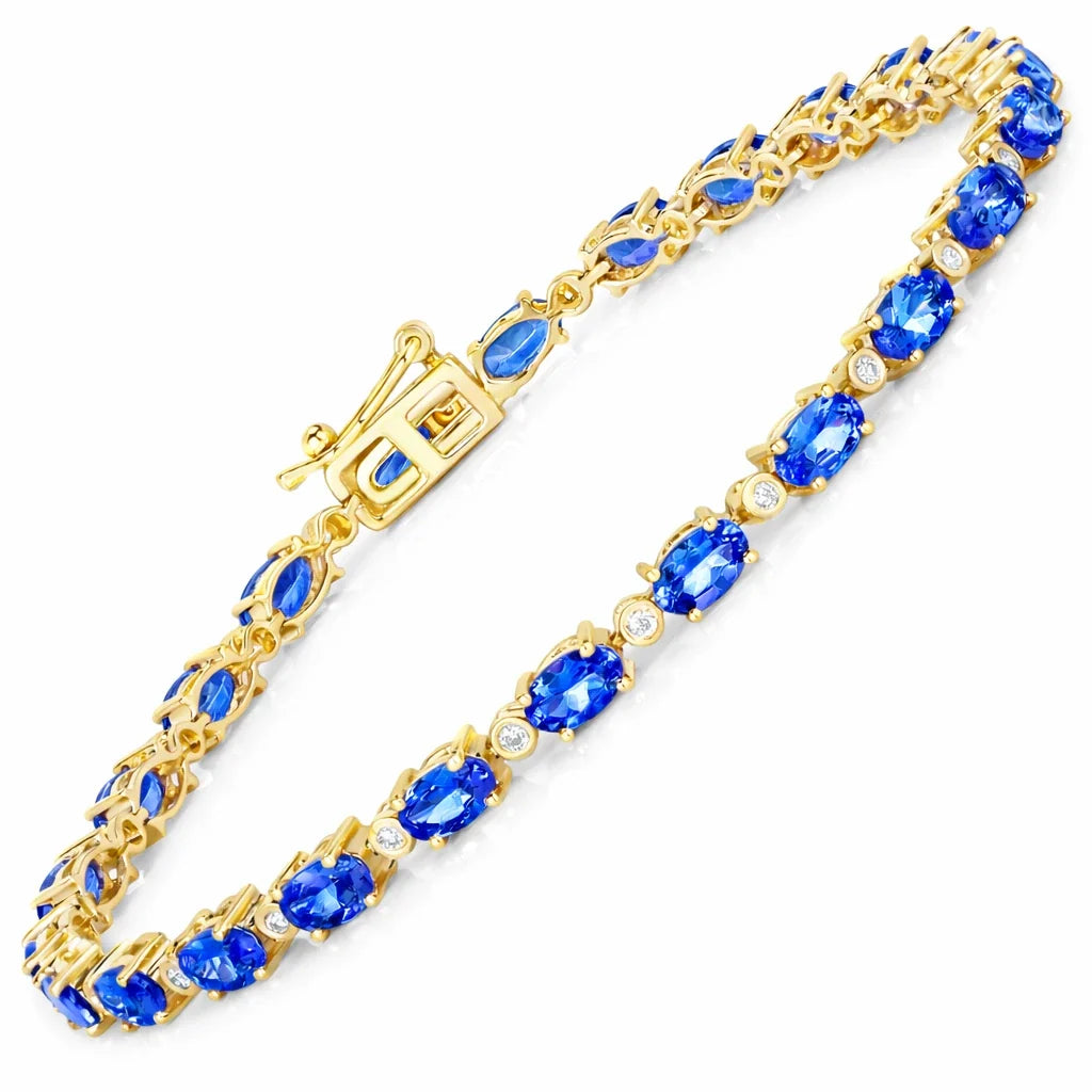 Oval Diamond Accent Line Bracelet