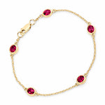 Oval Bezel Set Amethyst Station Bracelet