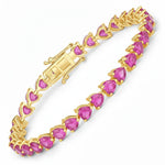 Heart Prong Set Amethyst Tennis Bracelet
