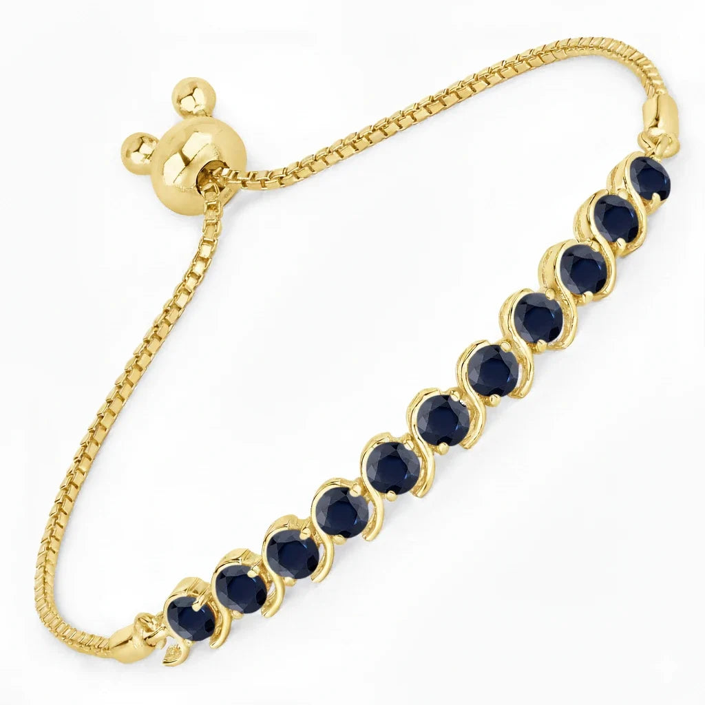 Round Bezel Set Amethyst Bracelet