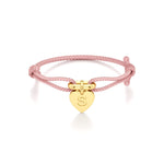 Adjustable Thread Bracelet with Heart Initial Charm