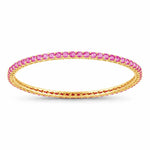 Round Prong Set Amethyst Bangle