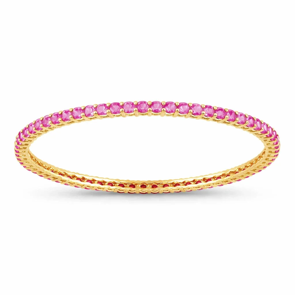 Round Prong Set Amethyst Bangle