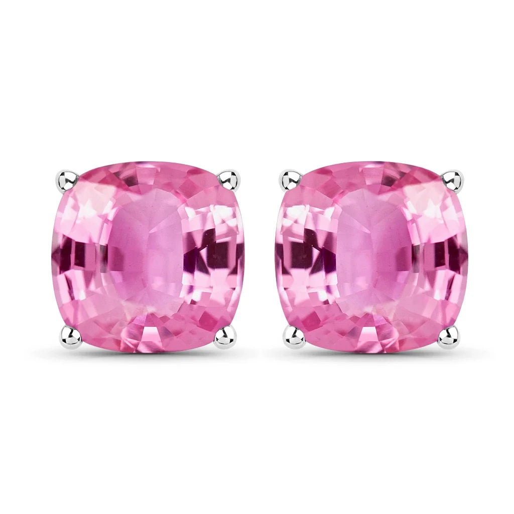 Cushion Cut Amethyst Stud Earrings