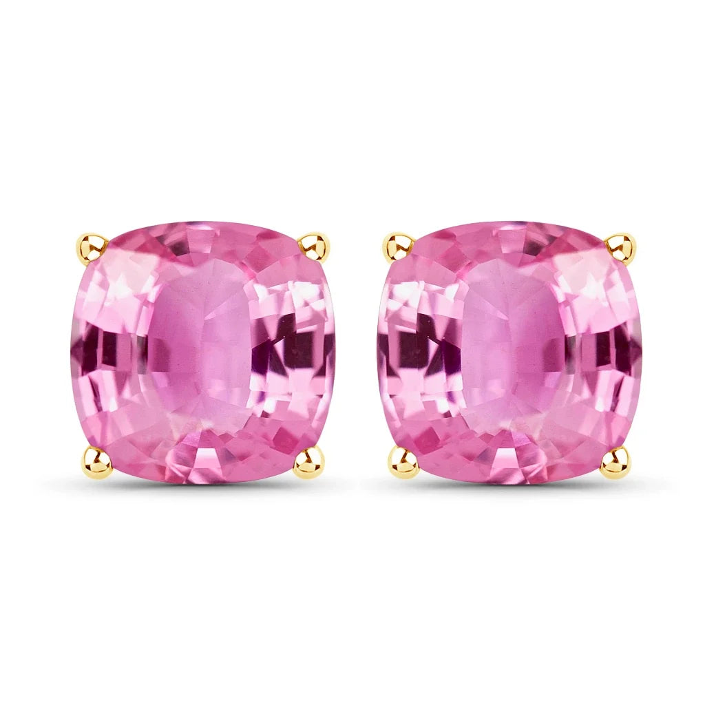 Cushion Cut Amethyst Stud Earrings