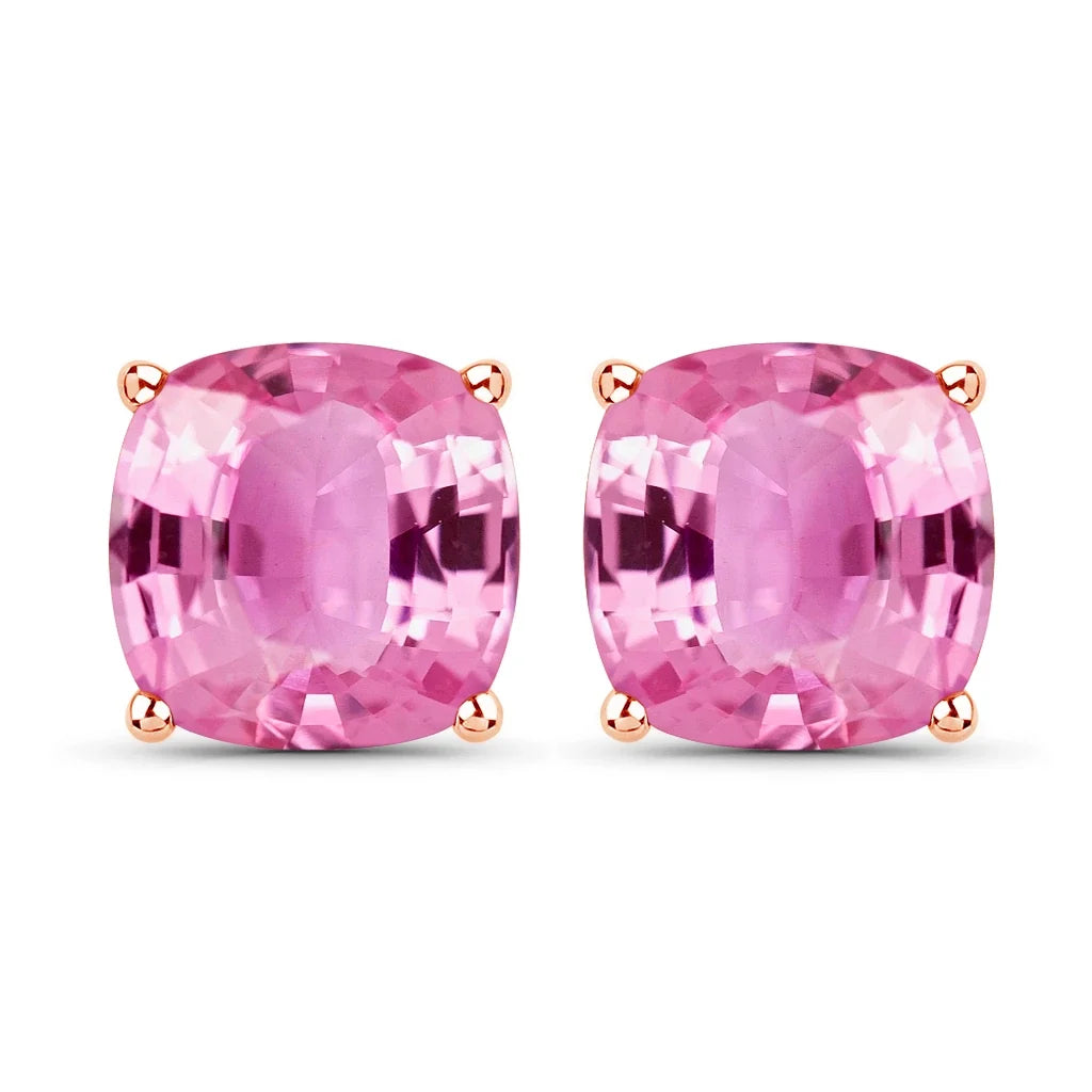 Cushion Cut Amethyst Stud Earrings