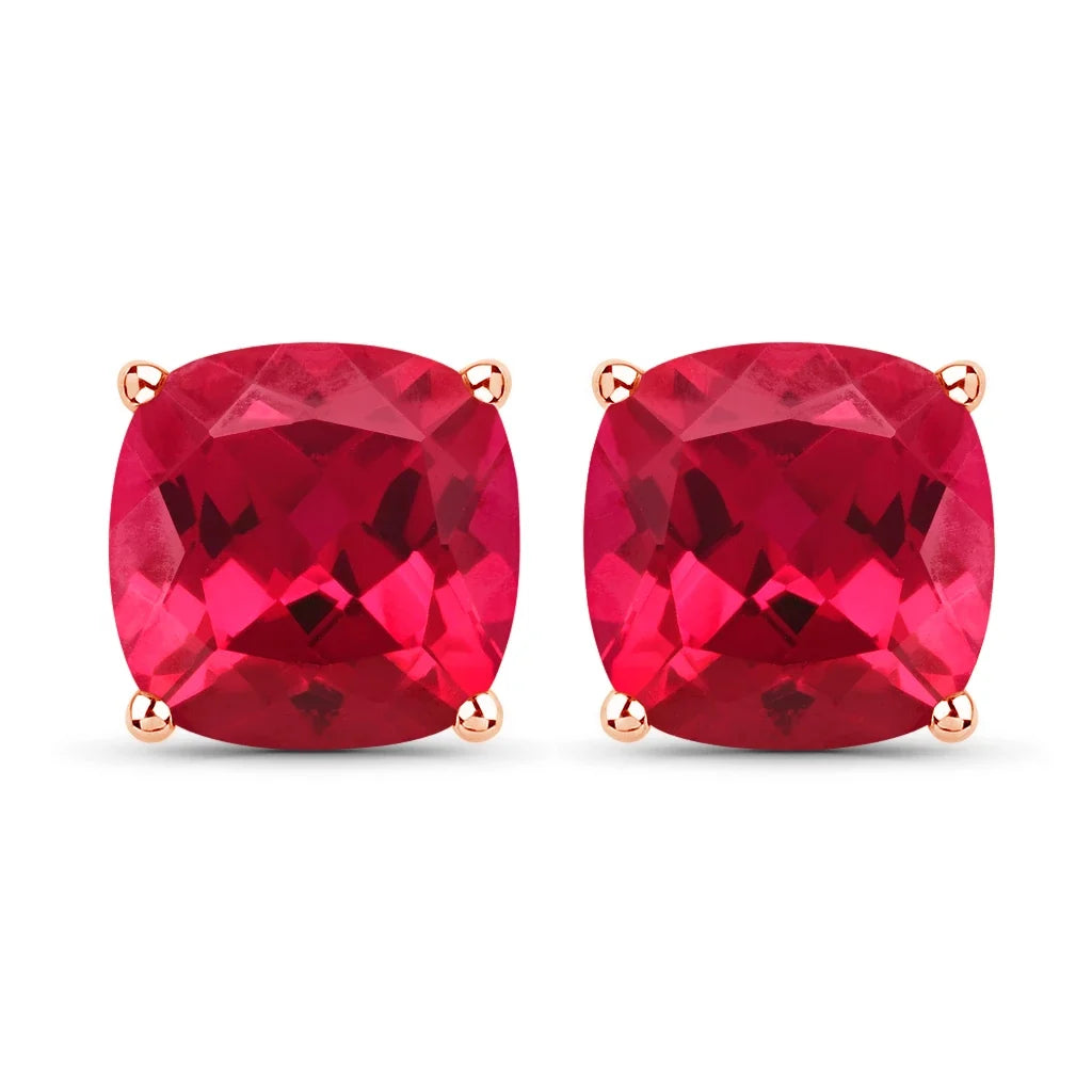 Cushion Cut Amethyst Stud Earrings