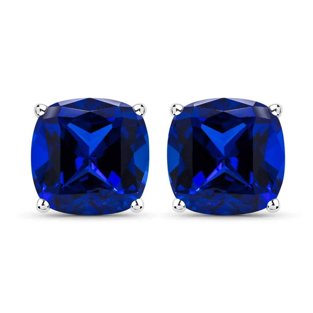 Cushion Cut Amethyst Stud Earrings