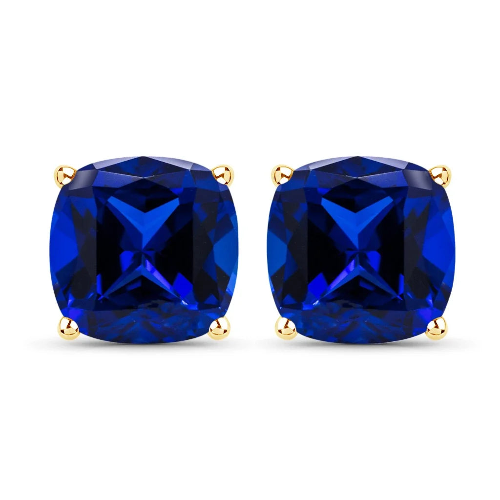 Cushion Cut Amethyst Stud Earrings