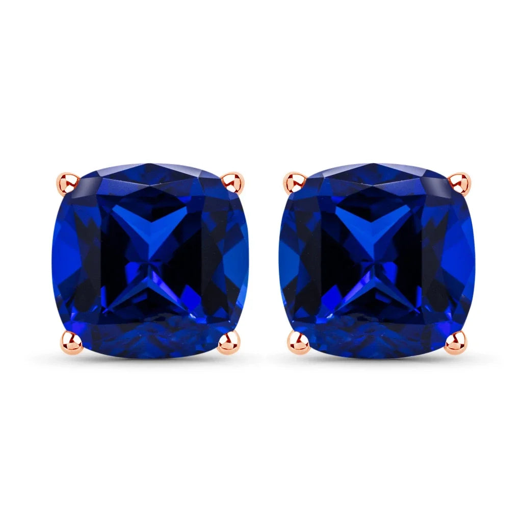 Cushion Cut Amethyst Stud Earrings