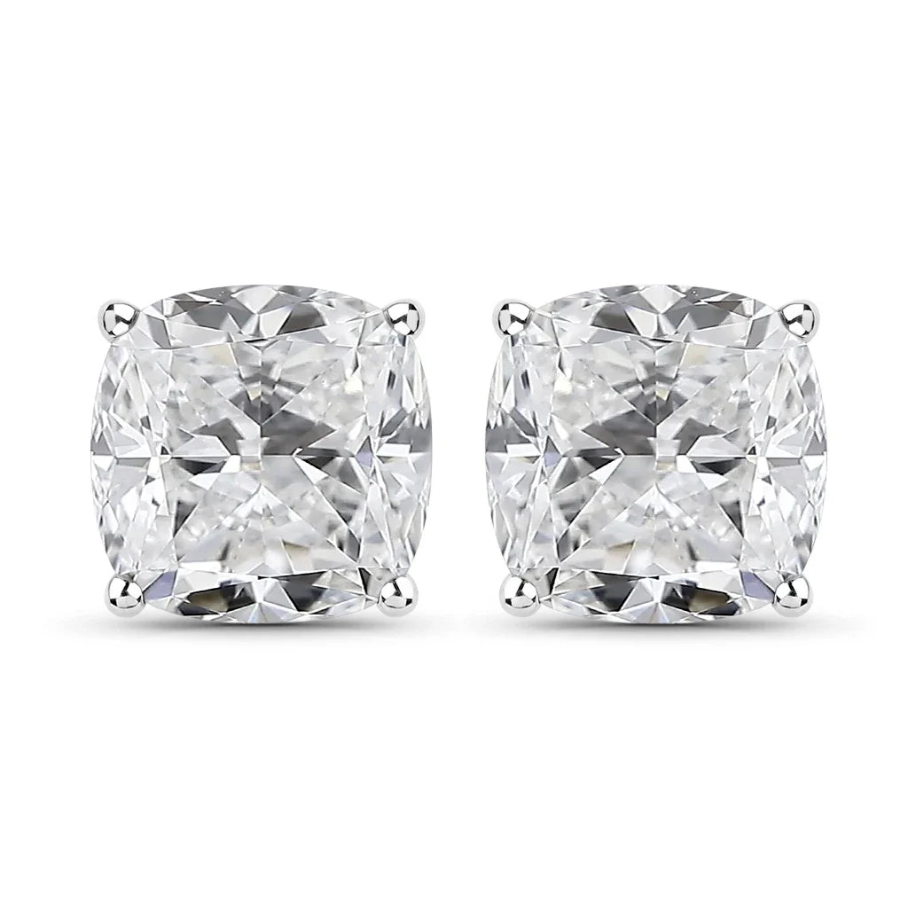 Cushion Cut Amethyst Stud Earrings