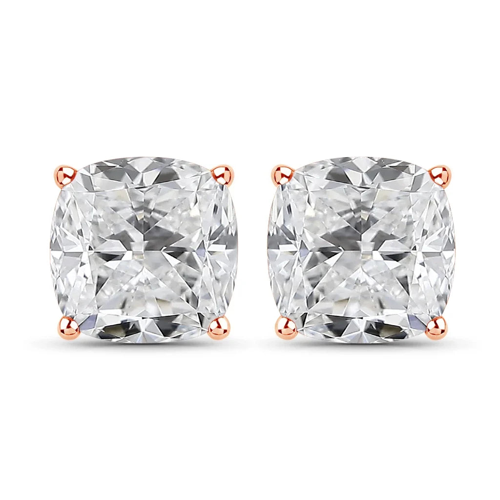 Cushion Cut Amethyst Stud Earrings