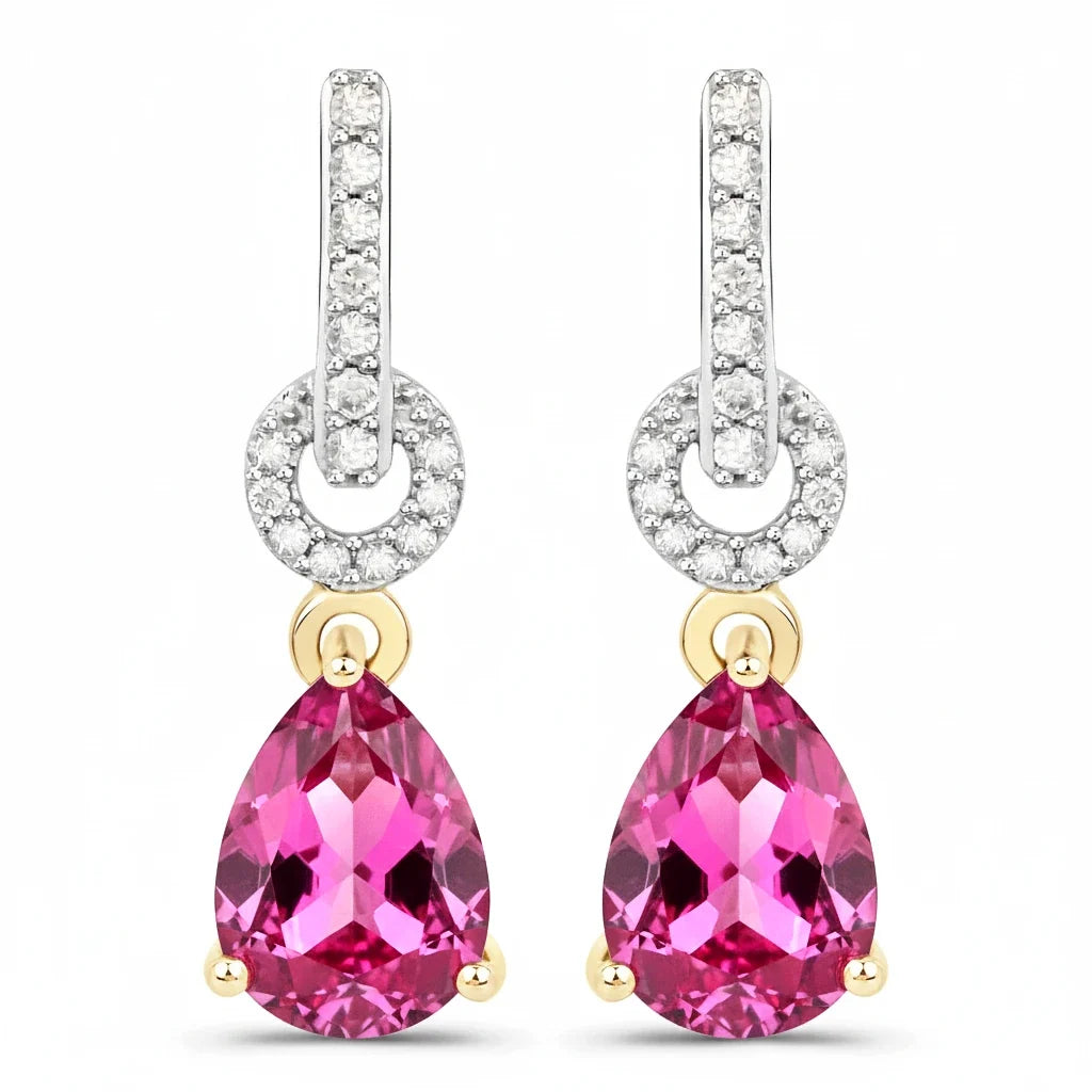 Pear Cut Diamond Accent Drop Earrings