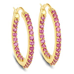Round Cut Pavé Hoop Earrings