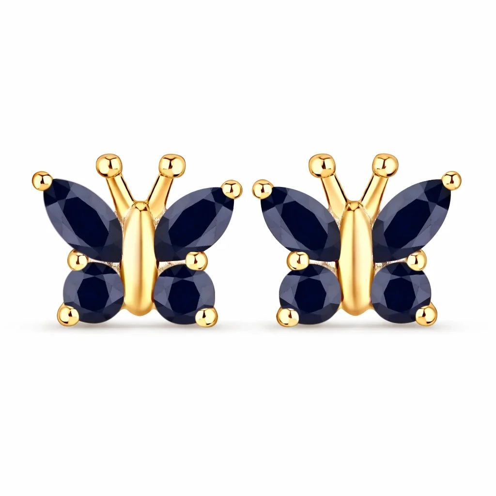 Marquise Round Cut Butterfly Stud Earrings