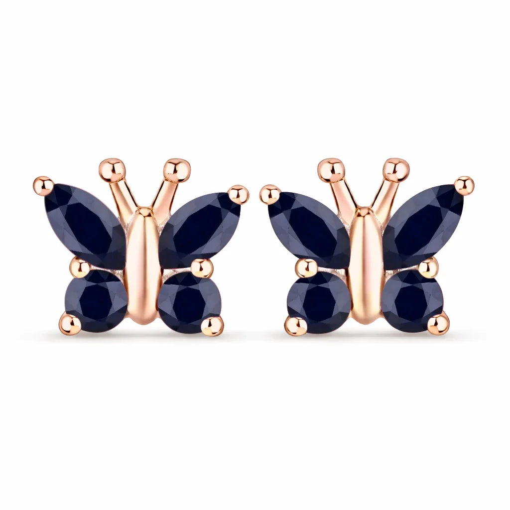 Marquise Round Cut Butterfly Stud Earrings