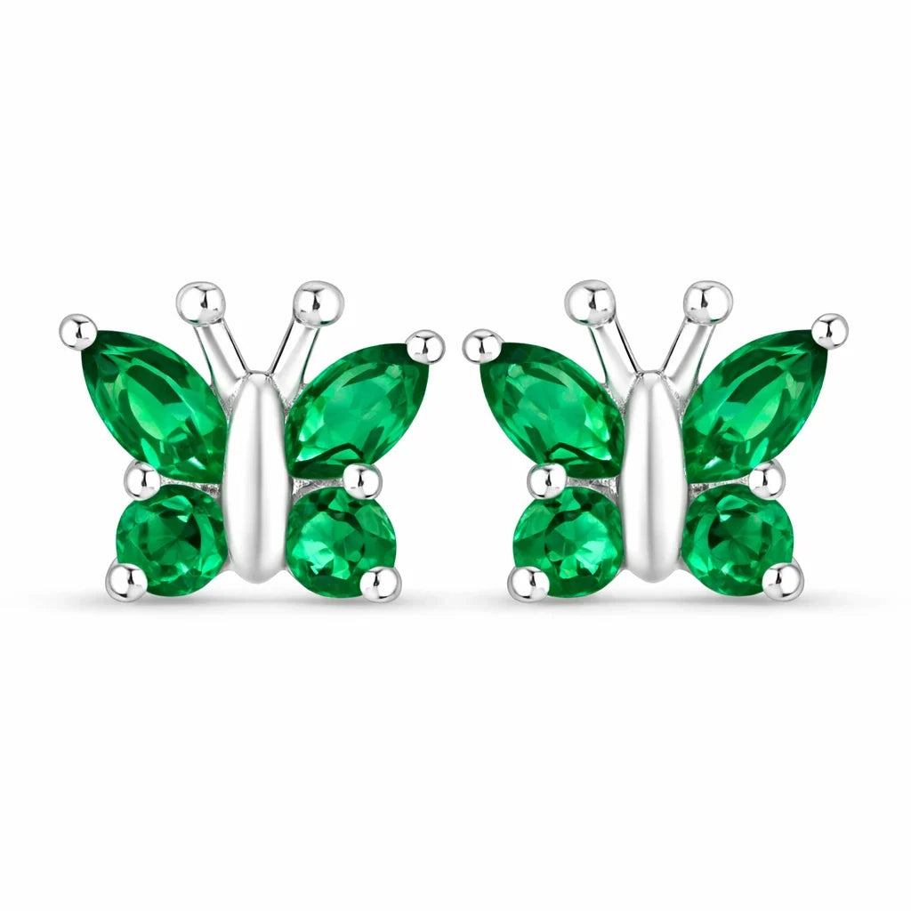 Marquise Round Cut Butterfly Stud Earrings