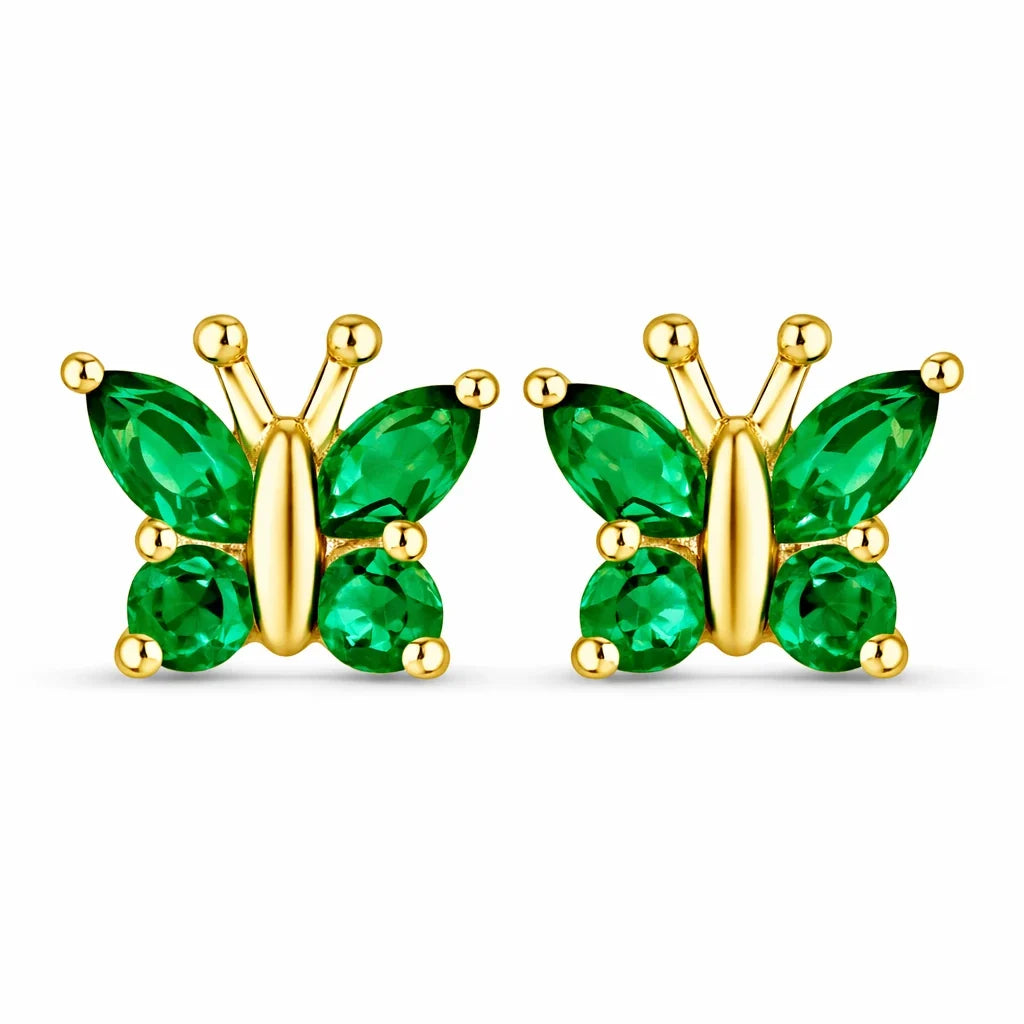 Marquise Round Cut Butterfly Stud Earrings