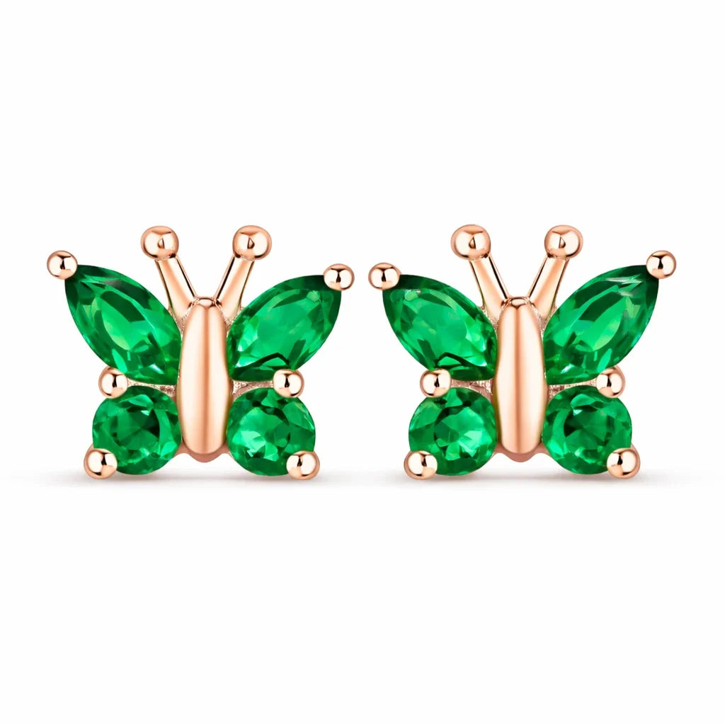 Marquise Round Cut Butterfly Stud Earrings