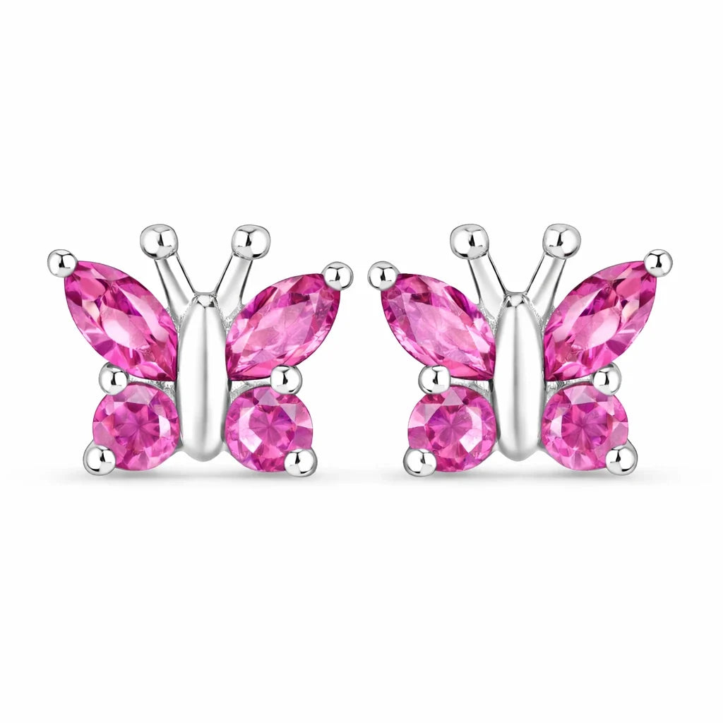 Marquise Round Cut Butterfly Stud Earrings