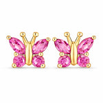 Marquise Round Cut Butterfly Stud Earrings