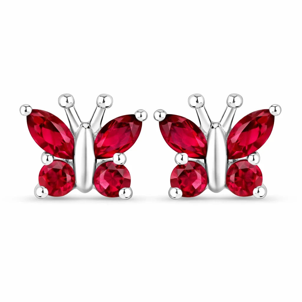 Marquise Round Cut Butterfly Stud Earrings