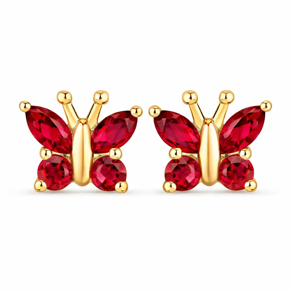 Marquise Round Cut Butterfly Stud Earrings