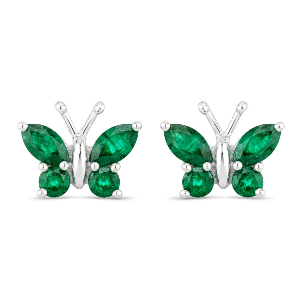 Marquise Round Cut Butterfly Stud Earrings