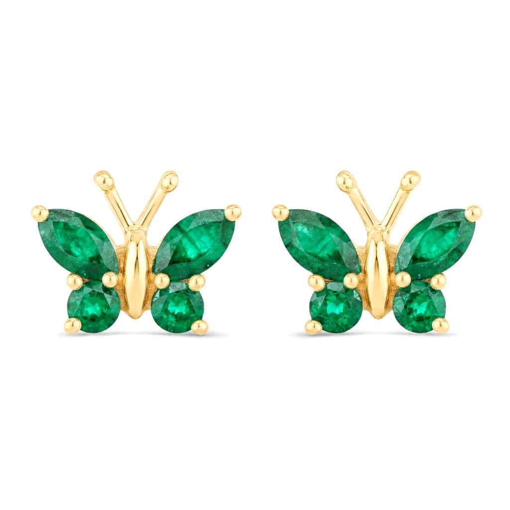 Marquise Round Cut Butterfly Stud Earrings