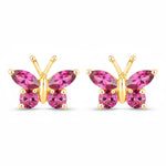 Marquise Round Cut Butterfly Stud Earrings