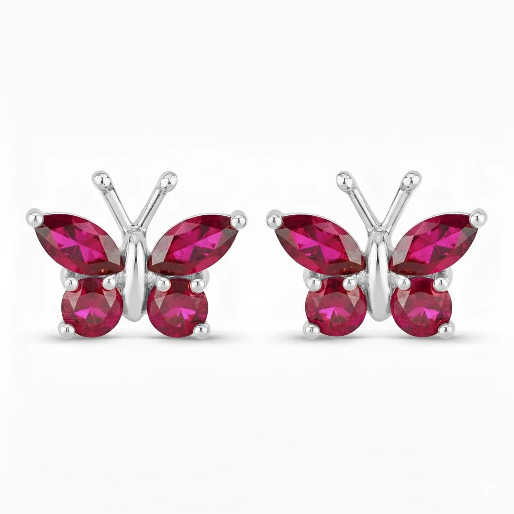 Marquise Round Cut Butterfly Stud Earrings