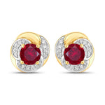 Round Cut Diamond Halo Stud Earrings