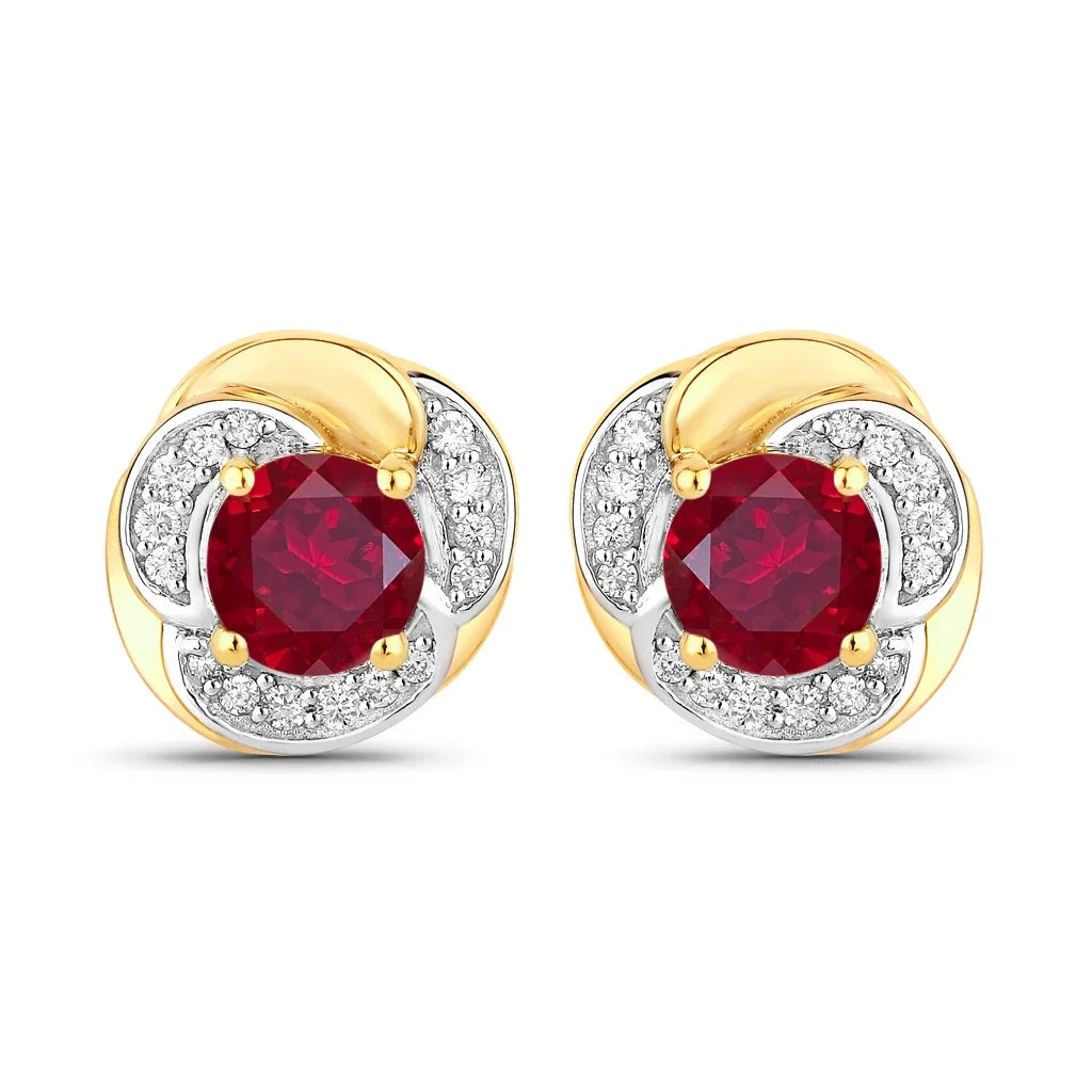 Round Cut Diamond Halo Stud Earrings
