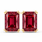 Emerald Cut Prong Set Stud Earrings