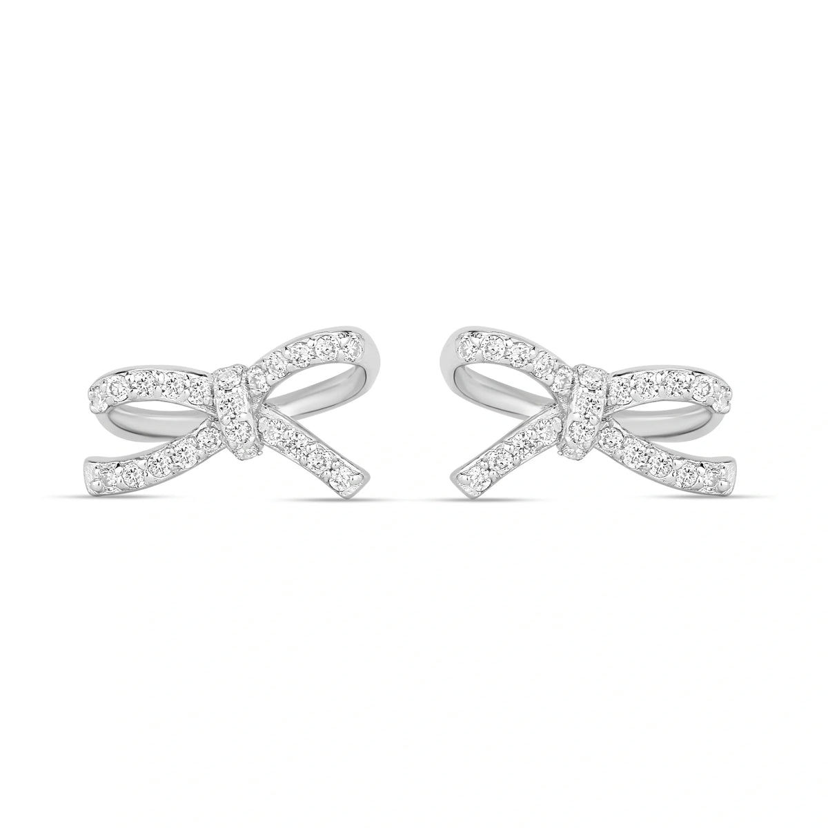 Natural Diamond Bow Earrings