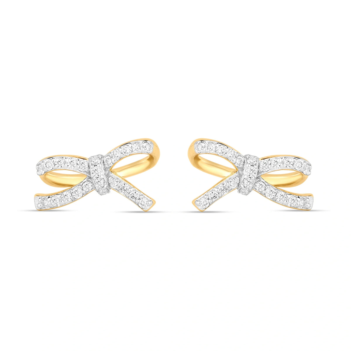 Natural Diamond Bow Earrings