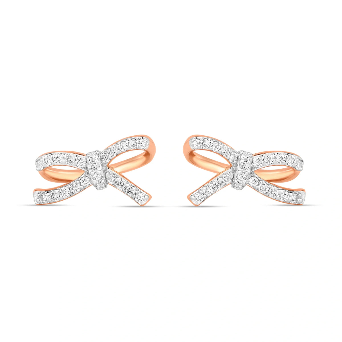 Natural Diamond Bow Earrings