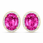 Opulent Oval Diamond Halo Stud Earrings