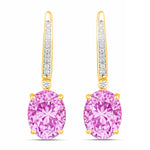 Statement Oval Diamond Accent Drop Earrings