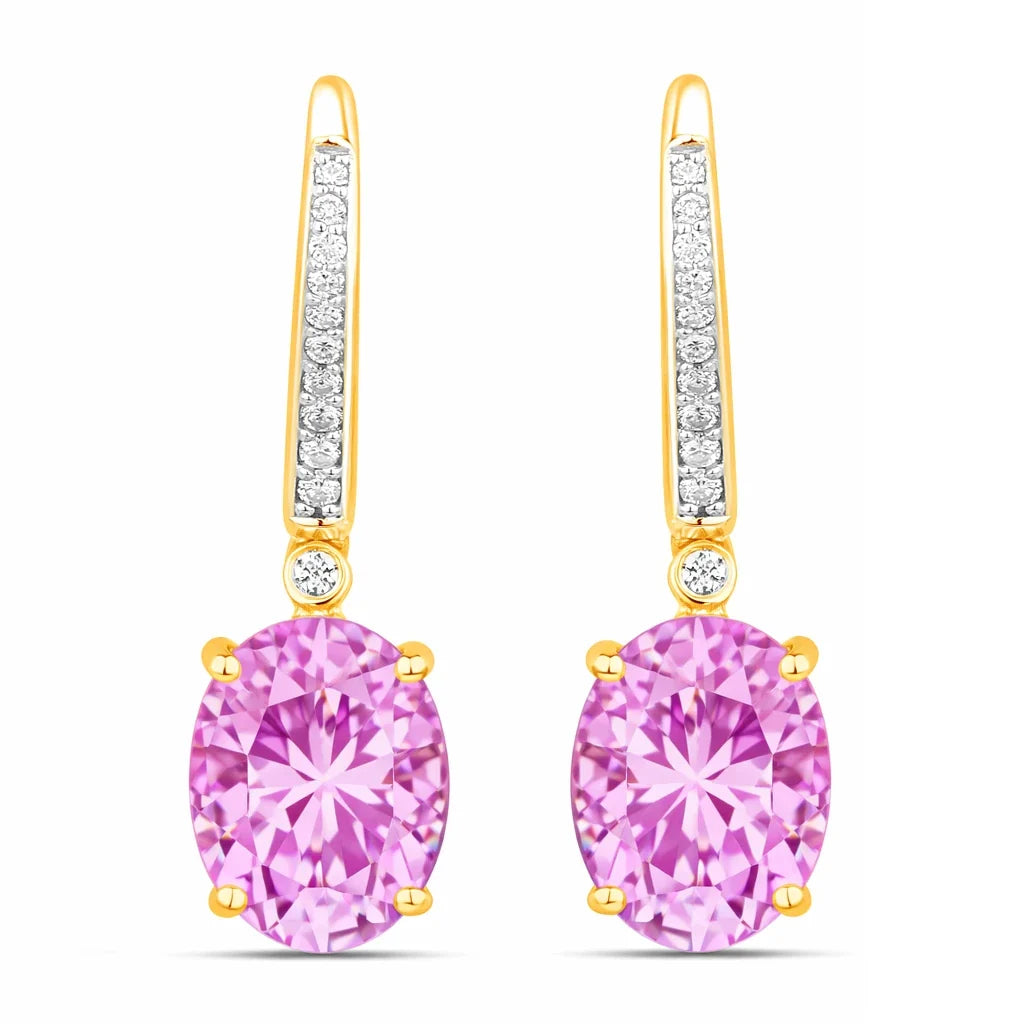 Statement Oval Diamond Accent Drop Earrings