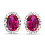 Minimal Oval Diamond Halo Stud Earrings