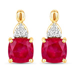 Cushion Diamond Accent Drop Earrings