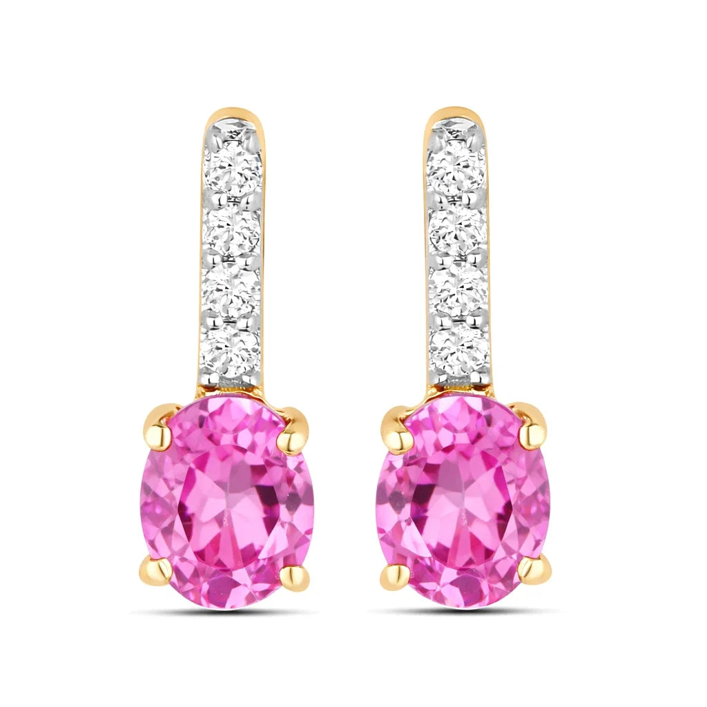 Petite Oval Diamond Accent Drop Earrings