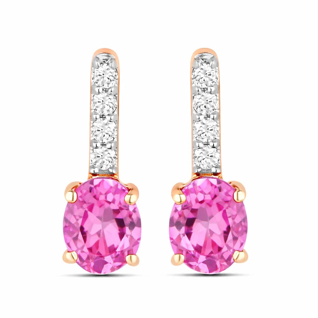 Petite Oval Diamond Accent Drop Earrings