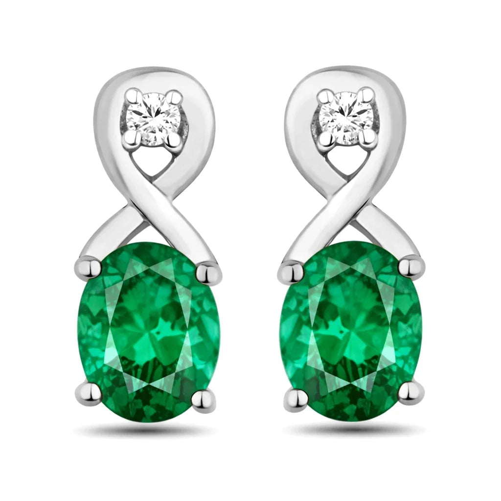 Oval Cut Diamond Accent Petite Drop Earrings