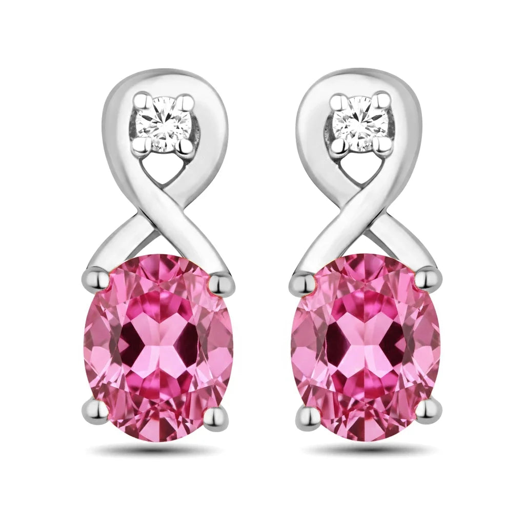 Oval Cut Diamond Accent Petite Drop Earrings
