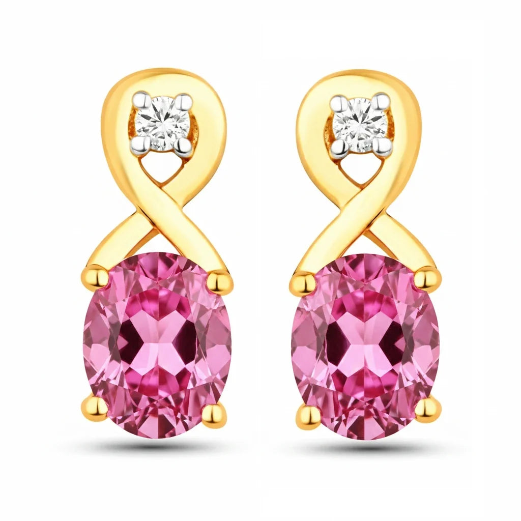 Oval Cut Diamond Accent Petite Drop Earrings