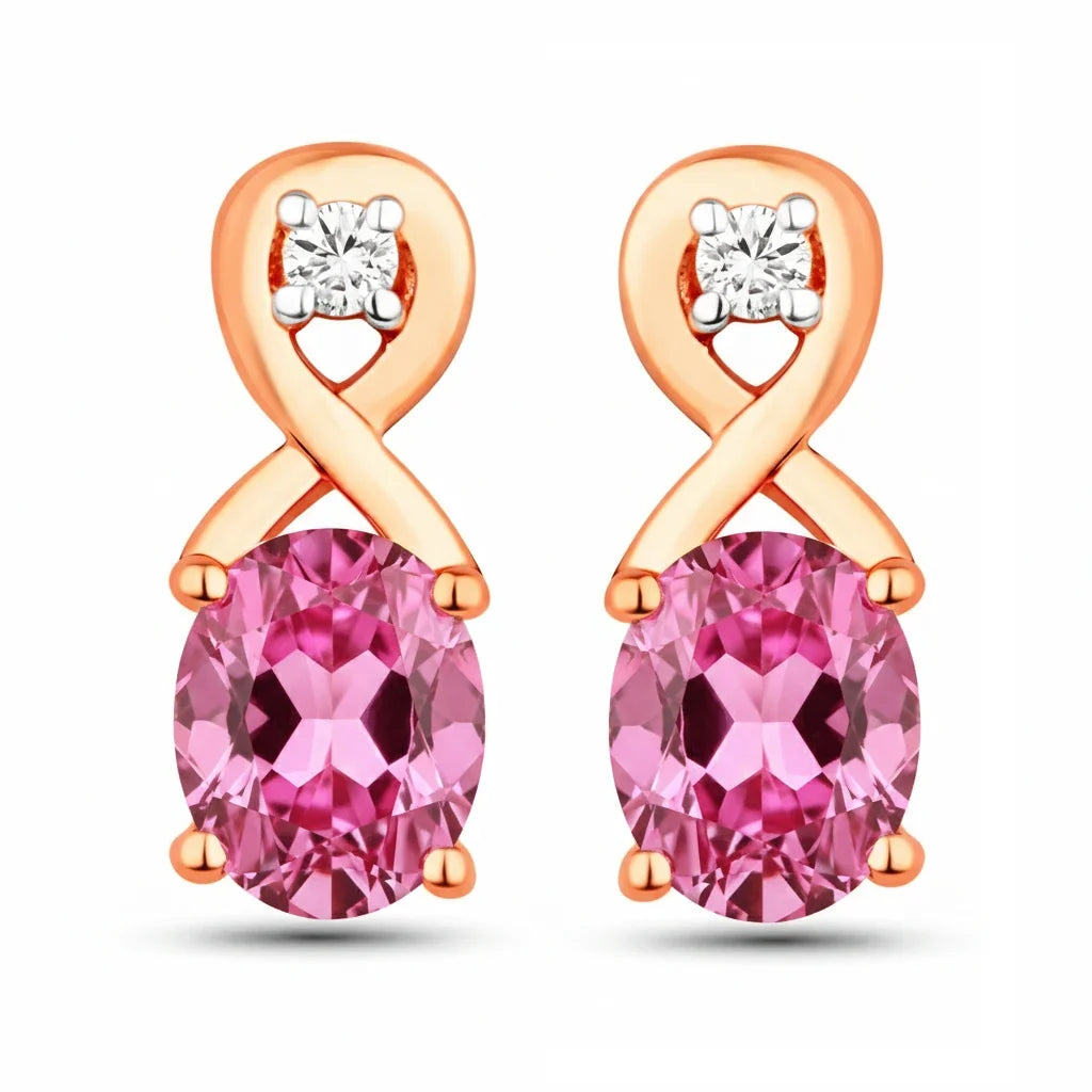 Oval Cut Diamond Accent Petite Drop Earrings