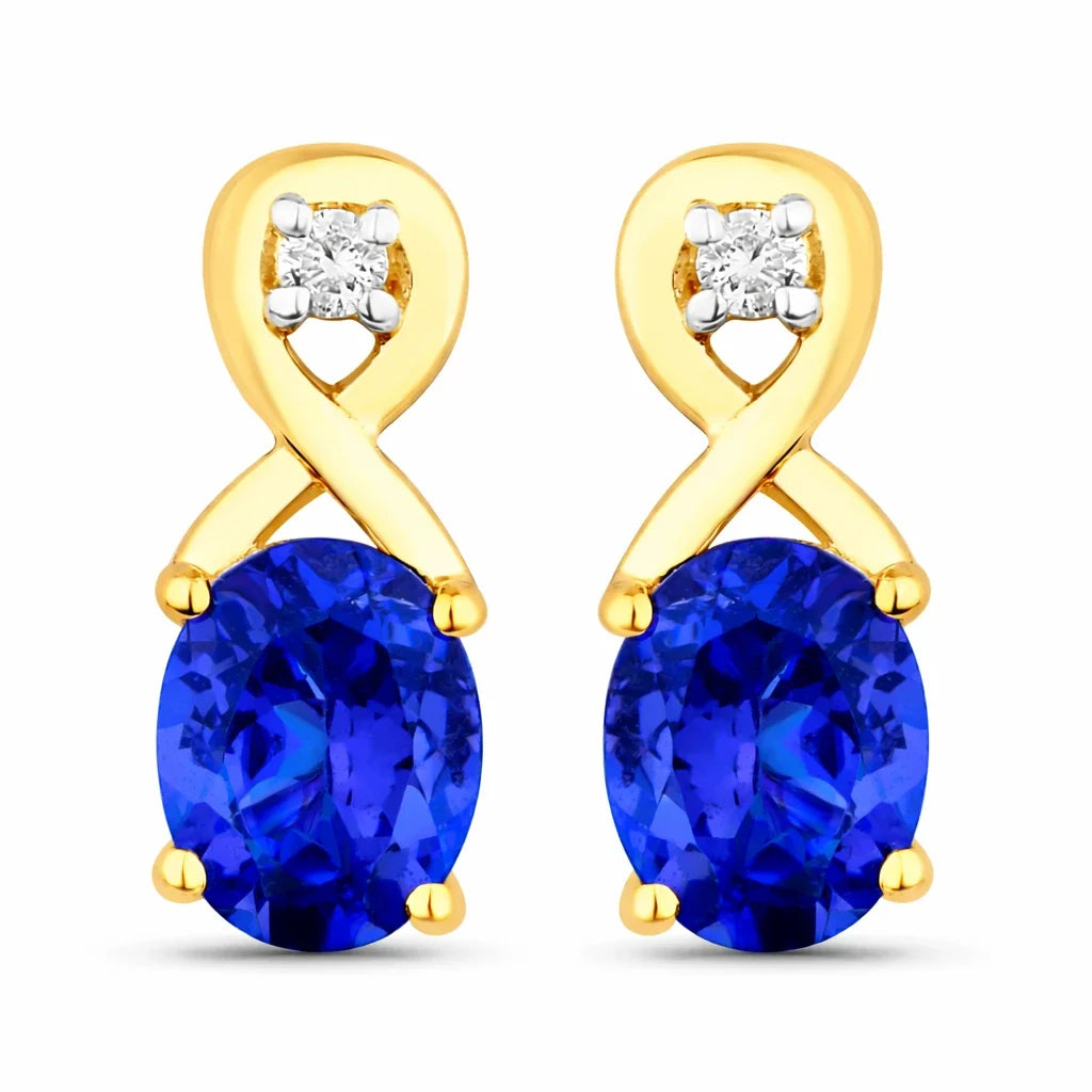 Oval Cut Diamond Accent Petite Drop Earrings